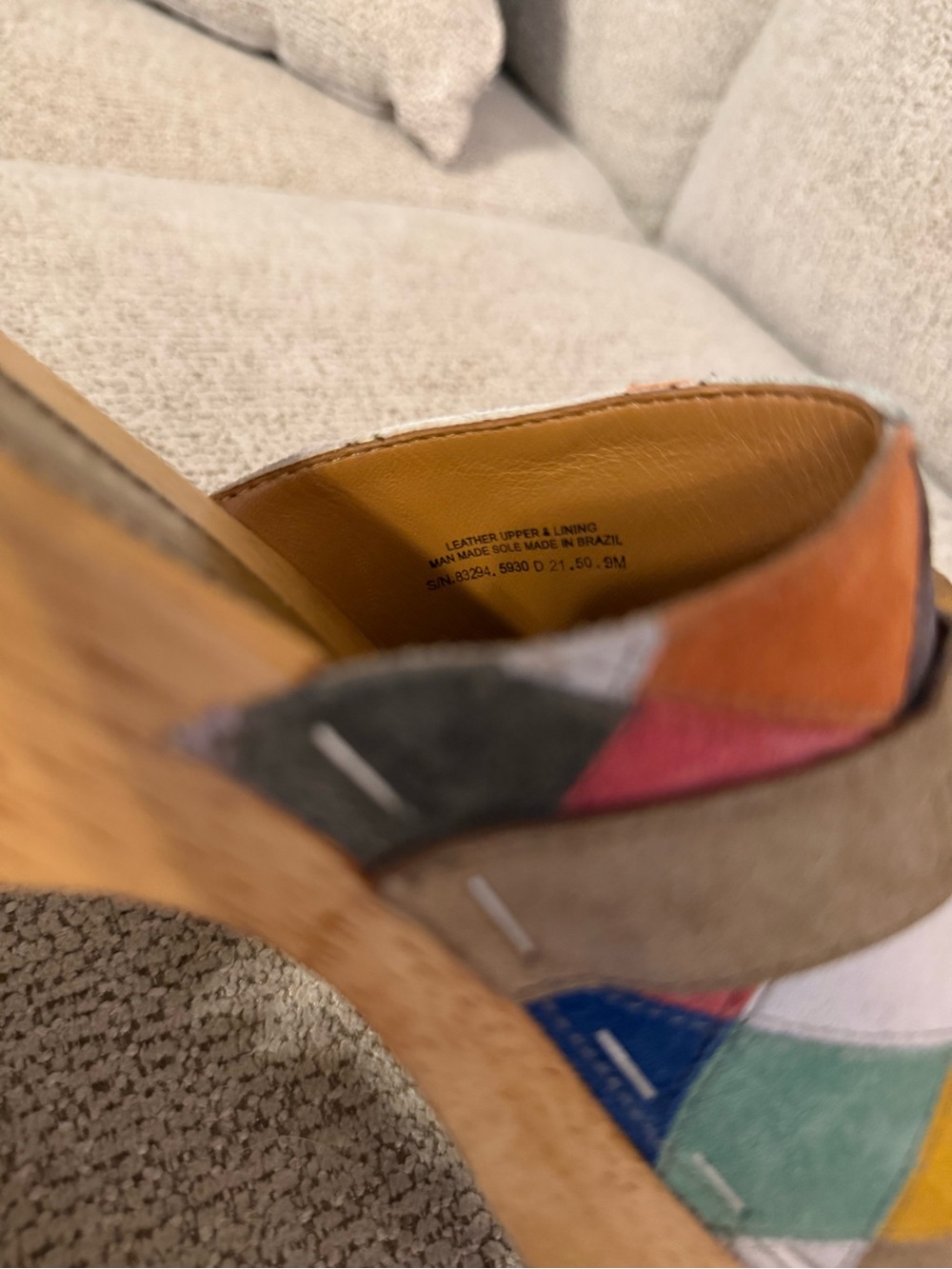 Tory Burch Jessa Patchwork Suede Clog Sandals Size 9 - Picture 11 of 12